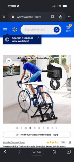 Costway Indoor Bike Trainer Stand 8 Resistance Levels