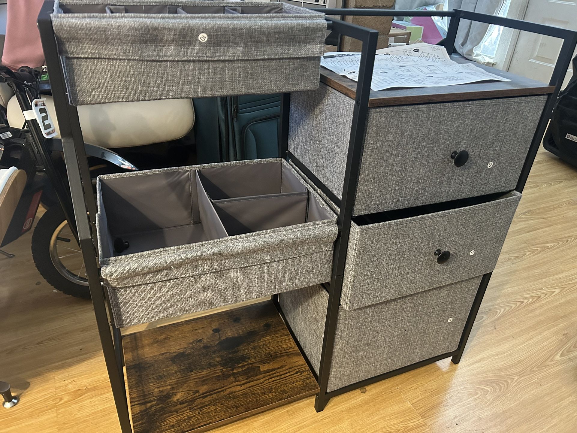 New Organizer And Storage, 3 Tier With Drawe 