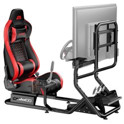 Racing Simulator Cockpit Monitor Mount Adjustable Seat 31-Hole Wheel Panel