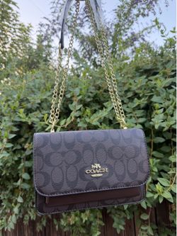 Coach Signature Flap Crossbody – Brown