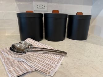 3 Large Metal Kitchen canisters