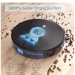 Robot Vacuum, Robotic Vacuum Cleaner, Wi-Fi Connectivity, 1800Pa Suction, Self-Charging, Multiple Cleaning Modes, Best for Pet Hairs, Hard Floor & Me