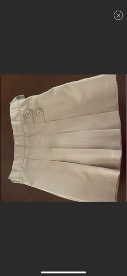 Khaki school skorts.