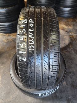 215 45R 18 DUNLOP SPORT 5000 TIRES 2154518 USED TIRES (PAIR) MOUNT BALANCE INCLUDED