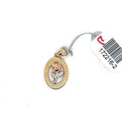 14kt Gold Tri Color Oval Rose Pendant 1.20grams 172216 2