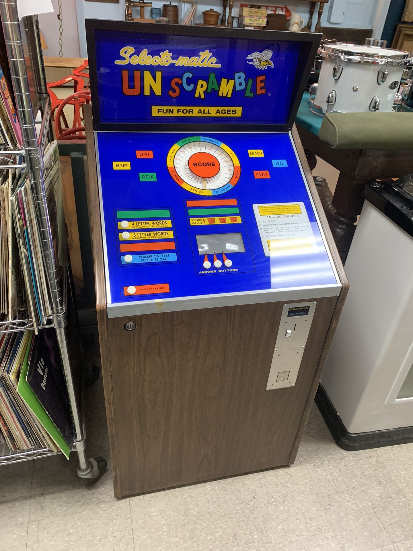 Vintage Selecto-Matic Unscramble Arcade Game