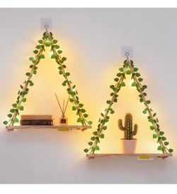 Hanging float shelves woth lights