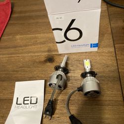 Pair of C6 H7 LED Headlight Bulbs - 6000K Cool White - Super Bright Upgrade Kit Upgrade your vehicle’s headlights with this premium pair of C6-series 