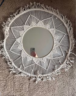 Round Macrame Wall Mirror