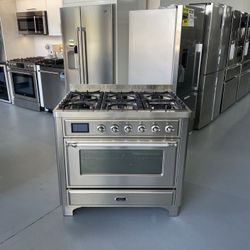 ILVE UM096DNS3 36 Majestic II Series Dual Fuel Range 1H24K