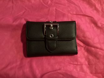 Black Pebbled Leather Bifold Wallet Steve Madden
