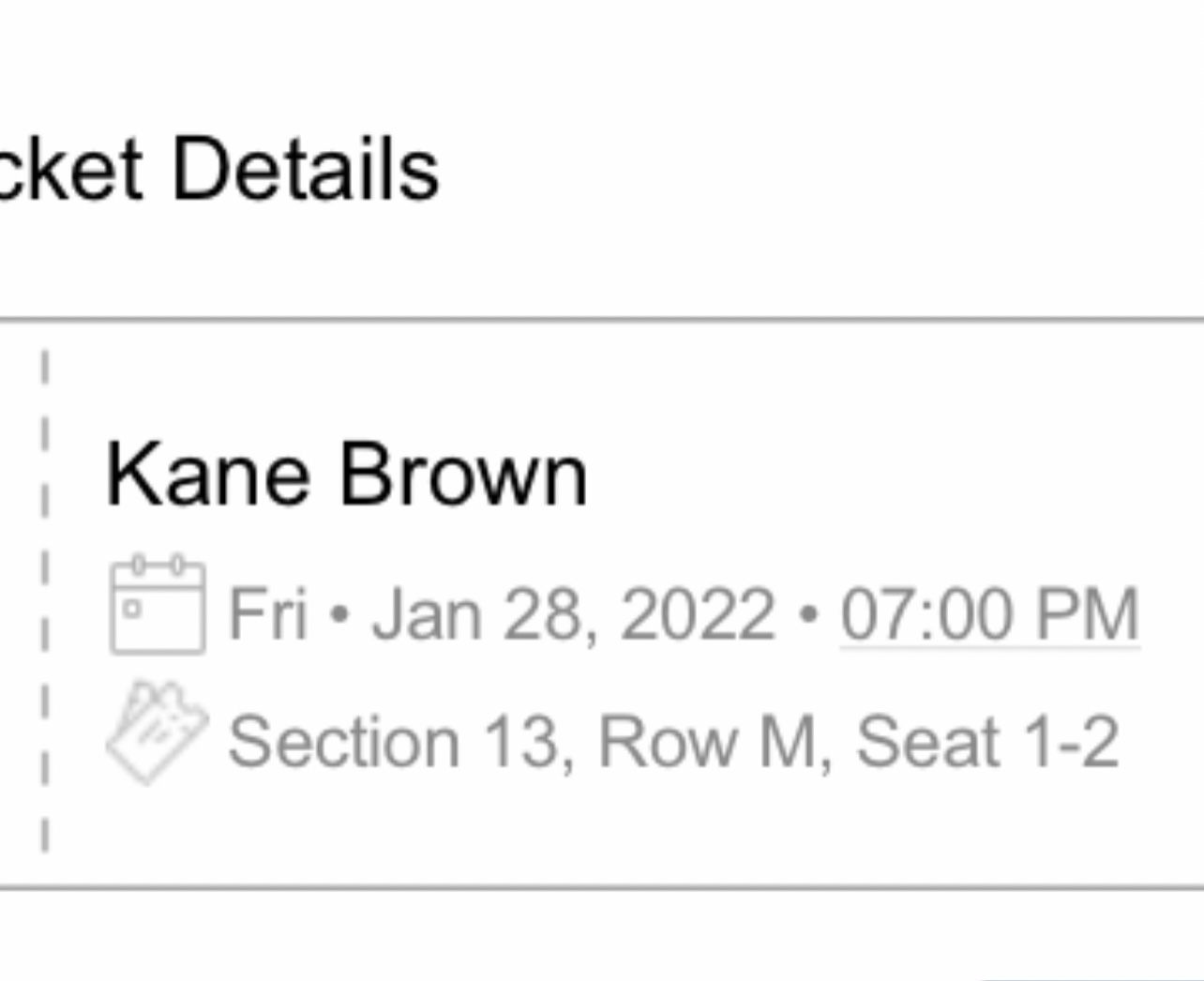 Kane Brown, Chase Rice, Hardy. Tonight 2 aisle seats