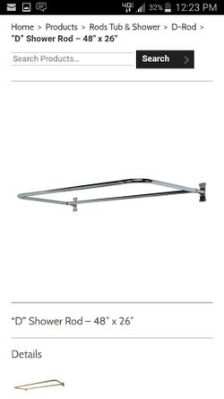 D shower rod 48" × 26"