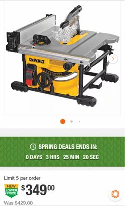 New Dewalt table saw