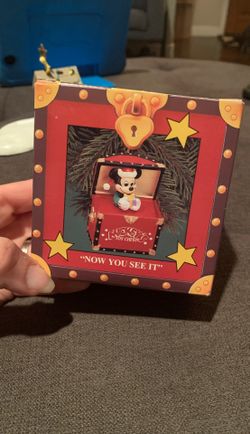 Vintage Mickey Disney Treasure Chest Enesco Christmas Ornament