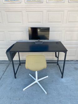 Desk and office chair with outlet USB
