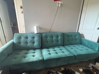 Modway Gold-Teal Velvet Sofa – Elegant, Comfortable, 91”