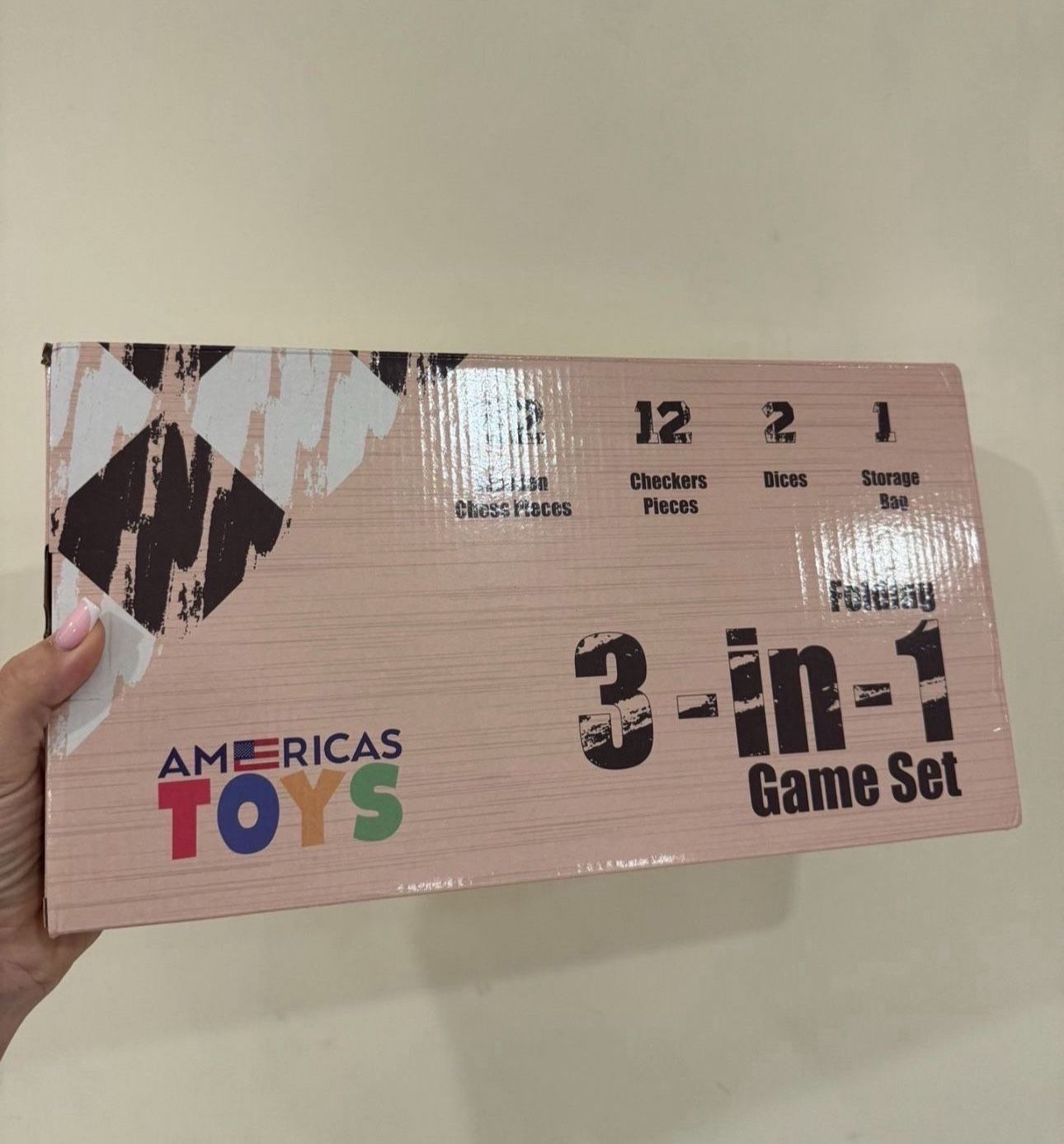 Chess Set, Checkers, Backgammon – Chess Board Games for Kids – Folding Chess Board with Storage, Metal Clasps, Game Pieces – Family Compact Travel Por