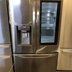 LG Instaview Counter Depth Black Stainless Steel French Door Refrigerator 