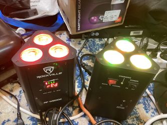Rockville RF Wedge Black Rechargeable RGBWA+UV Par Up Light, Wireless DMX, 54 Watts, Includes Remote, Up to 24 Hour Battery Life, Perfect for DJs, Par