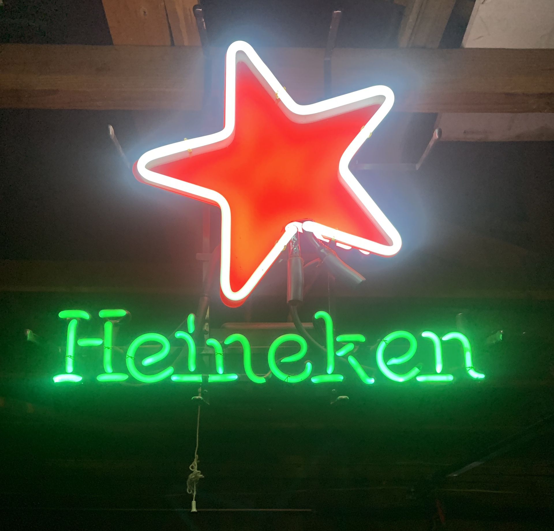 Authentic Heineken Double Star neon beer bar light sign