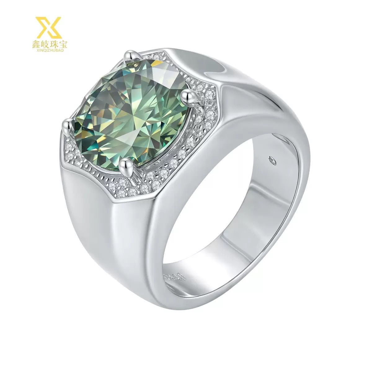 Sterling silver diamond ring