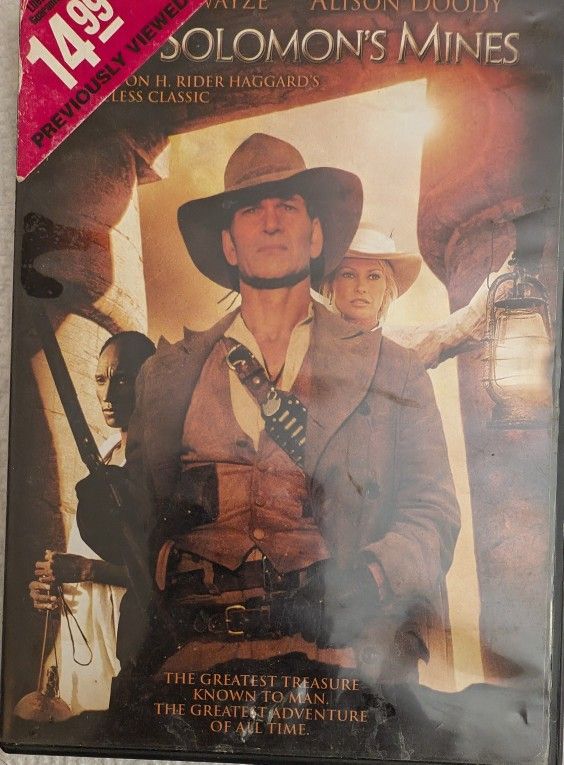 King Solomon's Mines Video DVD (Mint) Movie W/ Patrick Swayze. Greatest Treasure & Adventure Of All Time. No one knew if the fabled tomb existed. tho