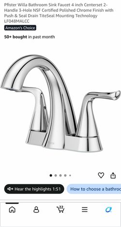 Pfister Willa Chrome Bathroom Faucet - 4" Centerset w/ Drain