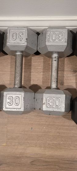 hex 30 lb dumbells