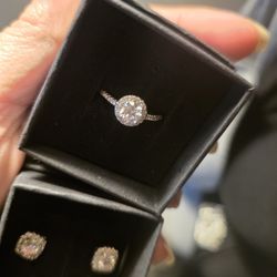 Moissanite Certified Ring N Earrings 