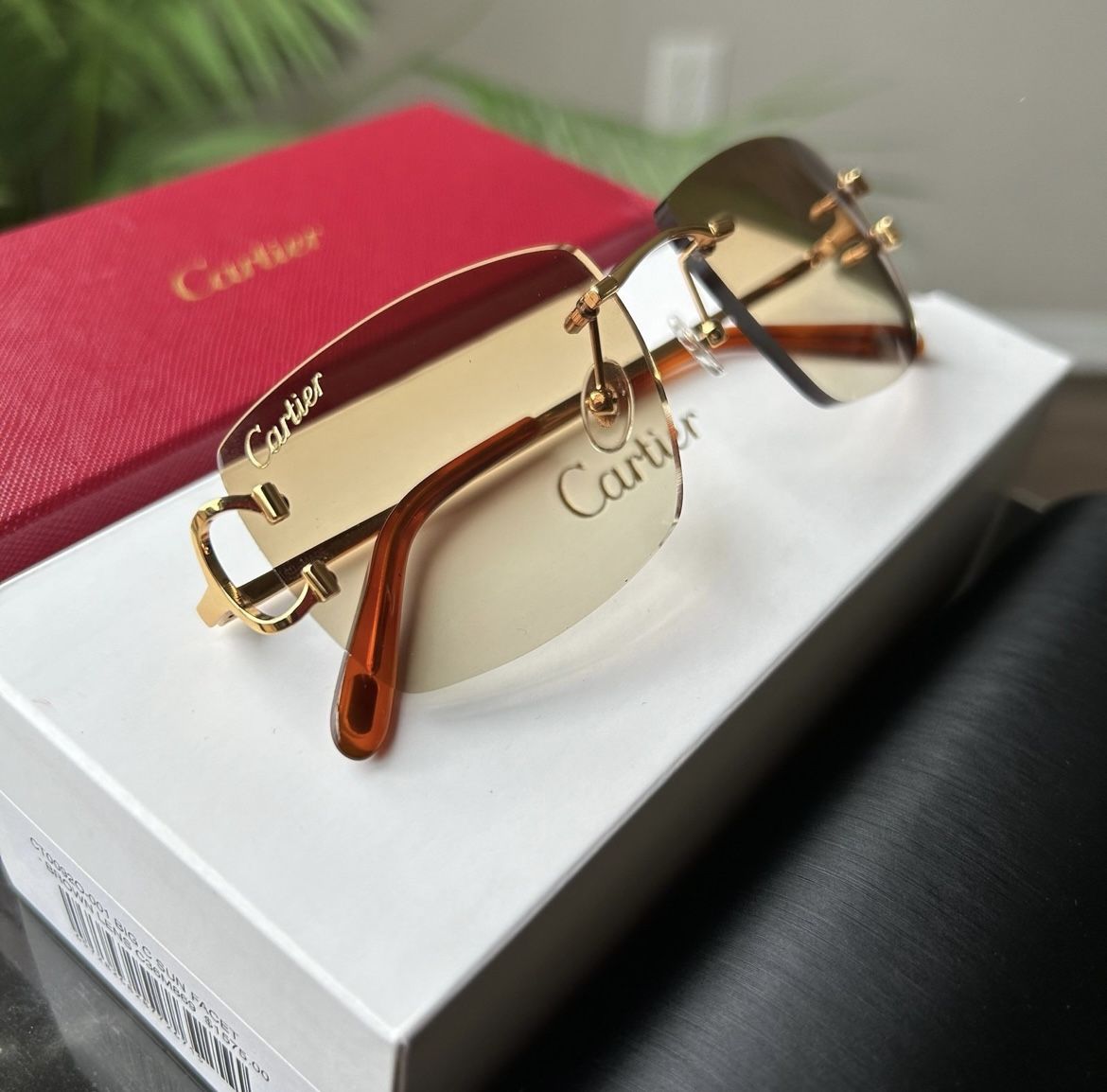 Cartier Glasses Brown Gold