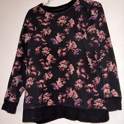 Torrid Active Rose Roses Sweater Crewneck Long Sleeve Size 0