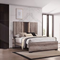 Contemporary Queen Panel led Panel Bed Frame