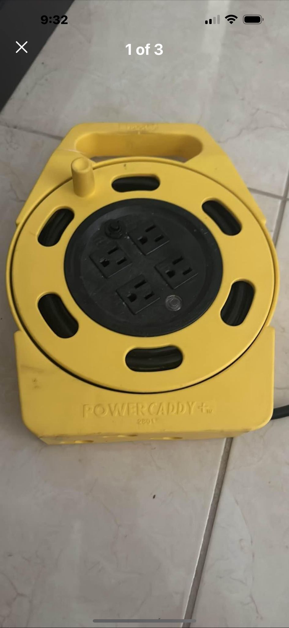 Woods 2801 Extension Cord Reel With Four 3-Prong Power powercaddy 4 outlets power cord new