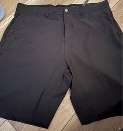 NEW Mens Black Stretch Flat Front Logo Nylon Blend