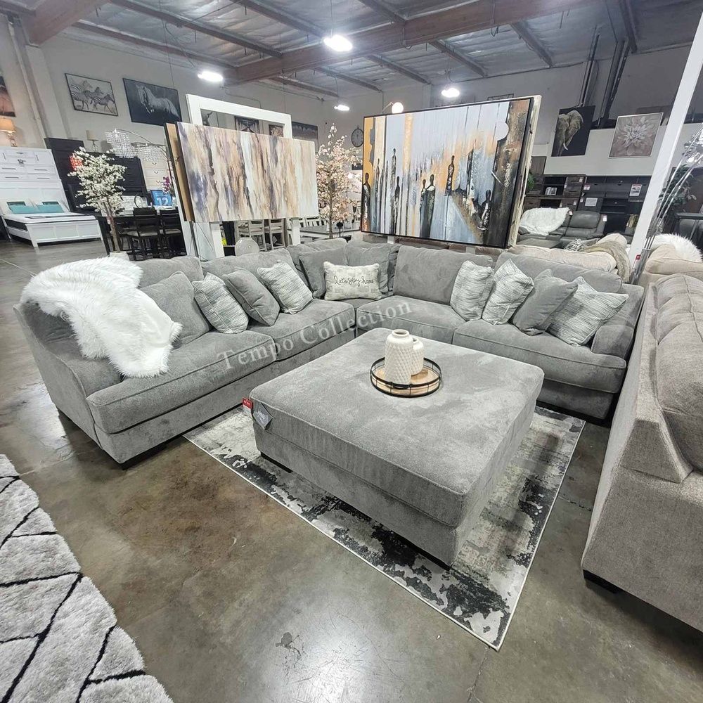 Extra Large L Shape Sectional, Smoke Color, SKU#1052304-3PCS