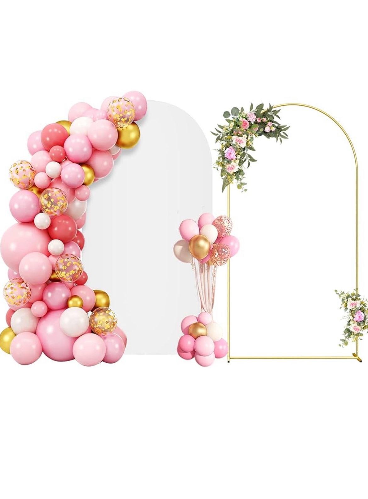 7.2FT Gold Arch With White Cover