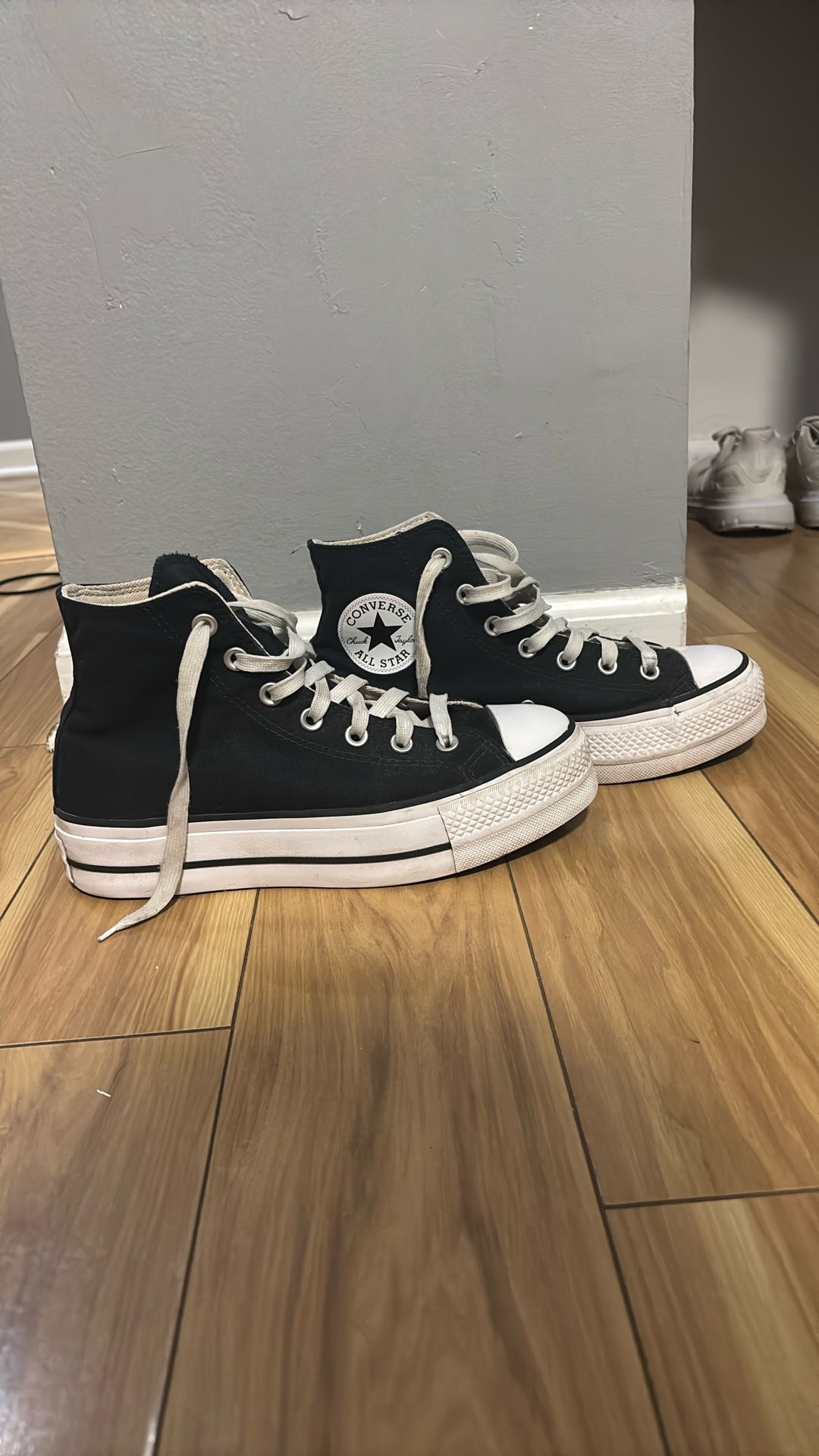 black platform converse 7.5