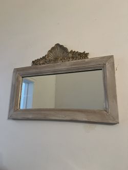 Wide Wood Mirror Wall Decor Art