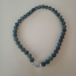 Green Stone Bead Necklace