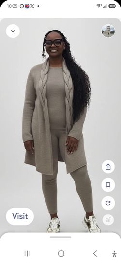 Taupe Knit Cardigan and Legging Set