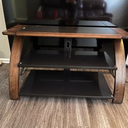 Wood/Glass Entertainment TV Stand