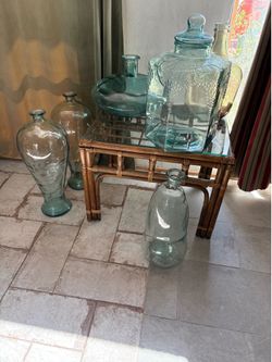 Vintage hand blown glass vases