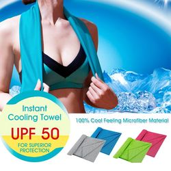 4 Pack Cooling Workout ​Towels for Gym Sweat Athletes Cooling Rags Towels for Neck and Face Travel Camping Sports Towel 40x12 (Blue, Green, Red, Gray)