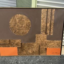 Large Mid Century Dimensional Painting - Signed