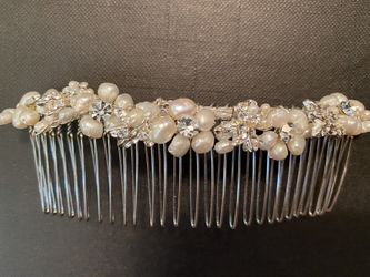 Rhinestone-Pearl Wedding Bridal Comb / Hairpiece