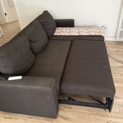 Dark Gray Sectional Sofa w/ Pull Out Bed