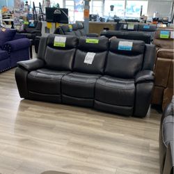Dark Brown Leather Sofa