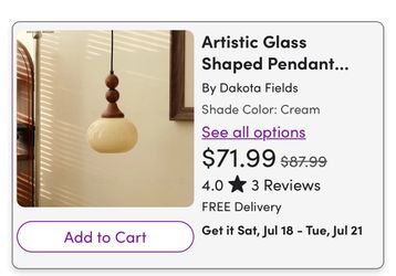 Artistic Glass Shaped Pendant Light With Wooden Accents