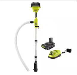 RYOBI ONE+ 18V Cordless 1/6 HP Telescoping Pole Pump W 2.0 Ah Battery & Charger